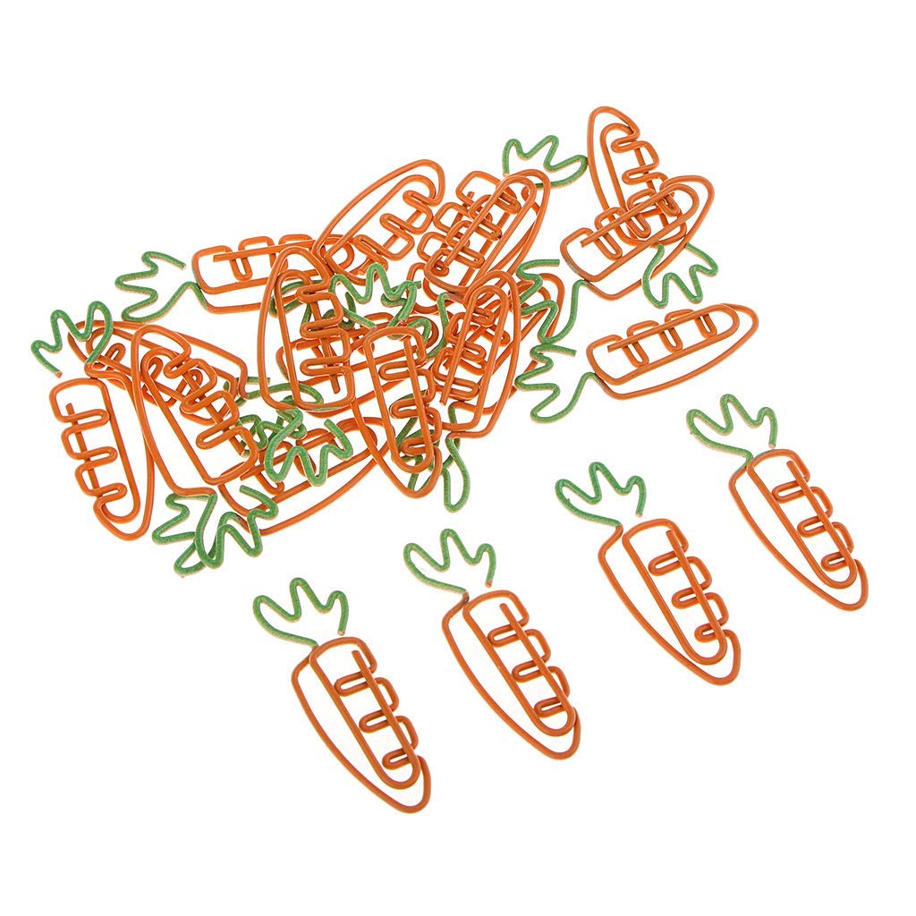 20pcs Carrot-Shaped Paper Clips - Fun Novelty Bookmarks for Office, School & Home Use - Cute Stationery Gift for Students & Teachers - Perfect for Organizing Notes, Marking Books & Adding Whimsy to Workspaces