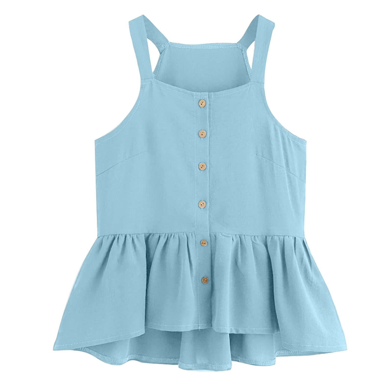 Women's Summer Fashion Tank Tops - Trendy Loose Fit Casual Sleeveless Blouse with Pleated Hem | Light Blue XXL | Perfect for Beach Outings, Vacation Wear & Everyday Comfort