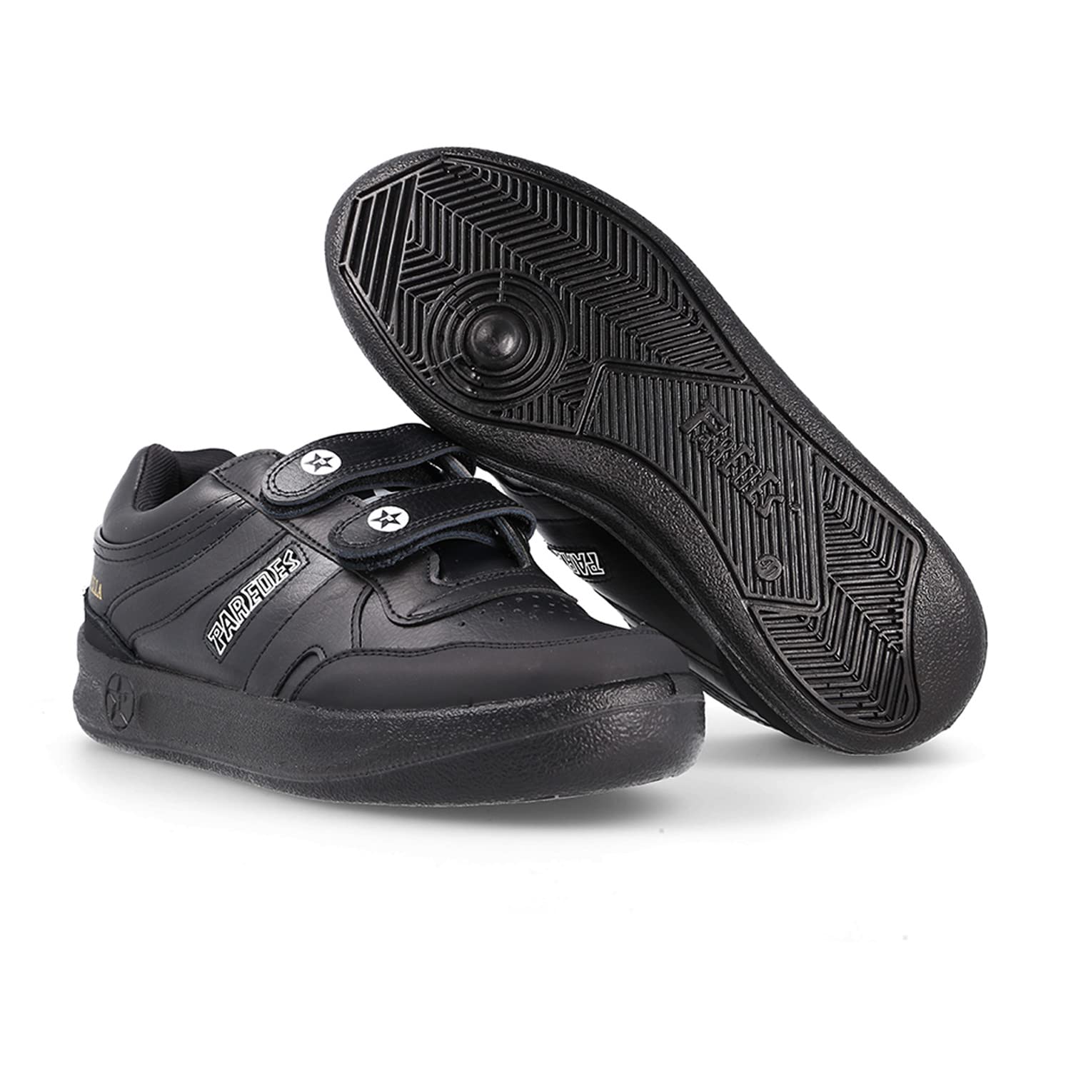 Estrella Genuine Leather Velcro Sneakers EU 41 Black - Comfortable Casual Shoes for Men & Women, Perfect for Walking, Running, and Daily Wear