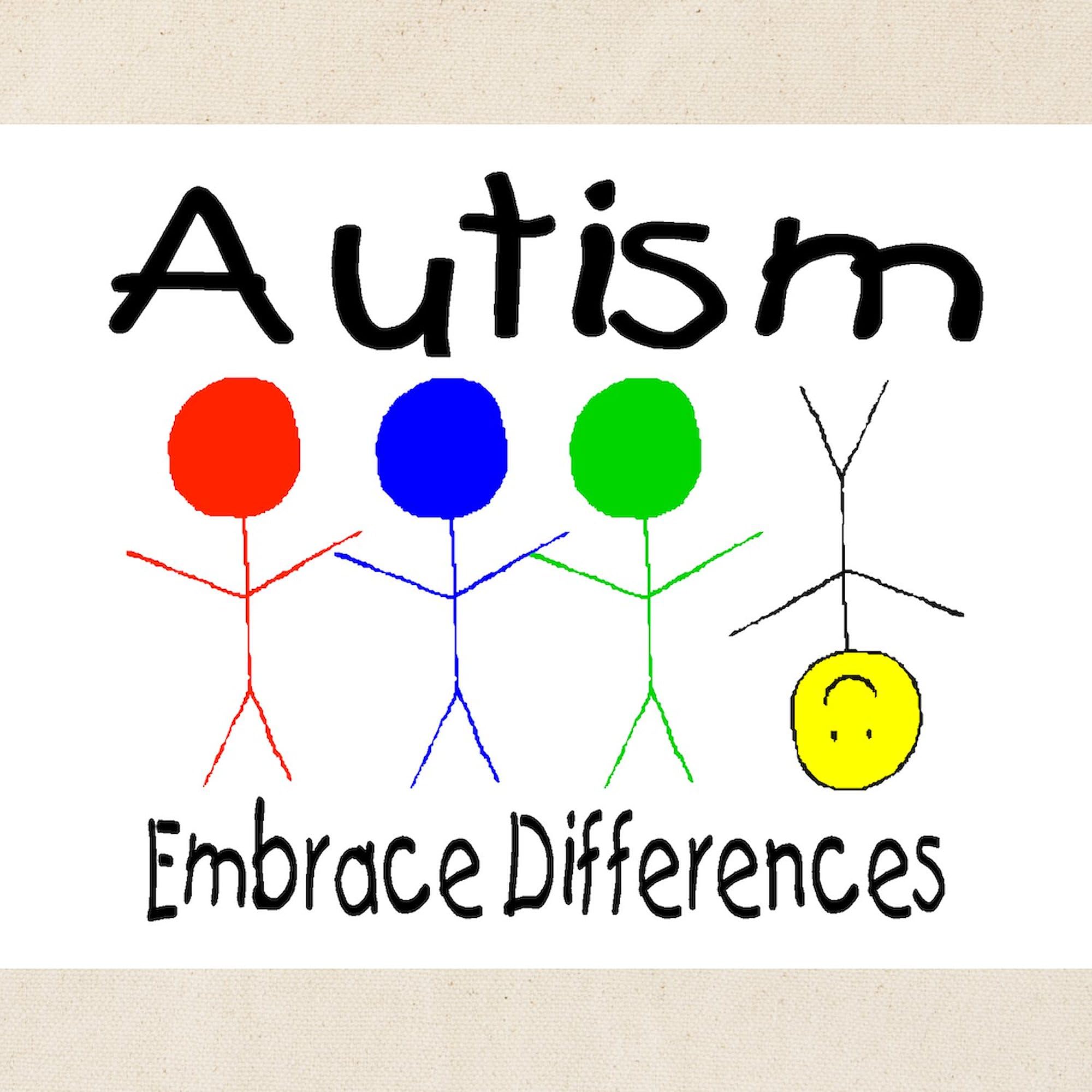 Autism Awareness Embrace Differences Tote Bag - Natural Canvas Reusable Shopping Bag for School, Work & Grocery
