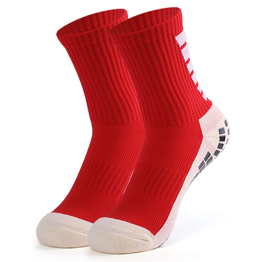 Doorslay Men's Soccer Socks with Anti-Slip Grip Pads - Breathable Athletic Socks for Football, Basketball, Volleyball, Running, Hiking & Trekking - Perfect for Training, Matches and Outdoor Sports Activities
