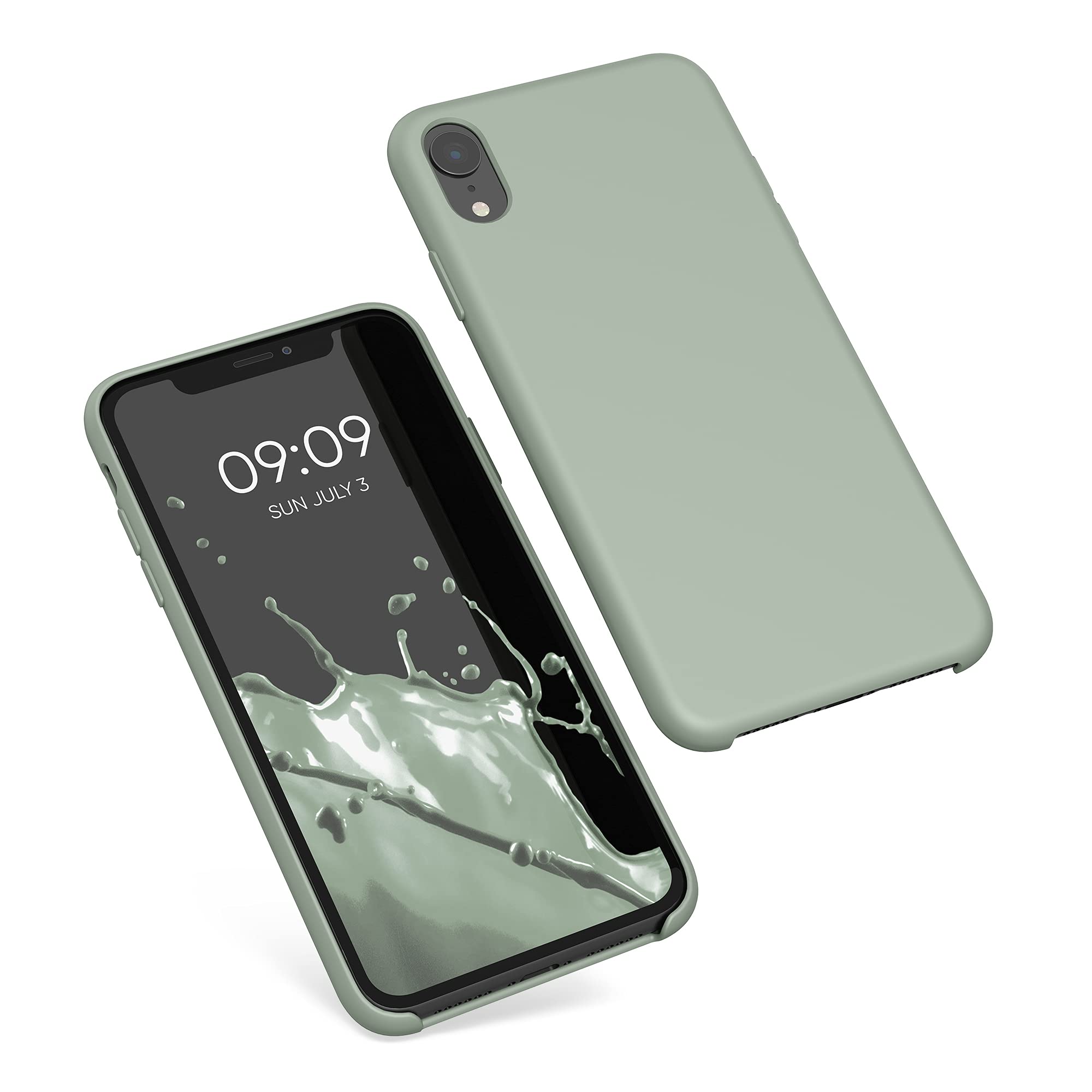kwmobile Shockproof TPU Silicone Case for Apple iPhone XR - Soft Protective Phone Cover in Gray Green | Perfect for Everyday Use, Work & Outdoor Activities