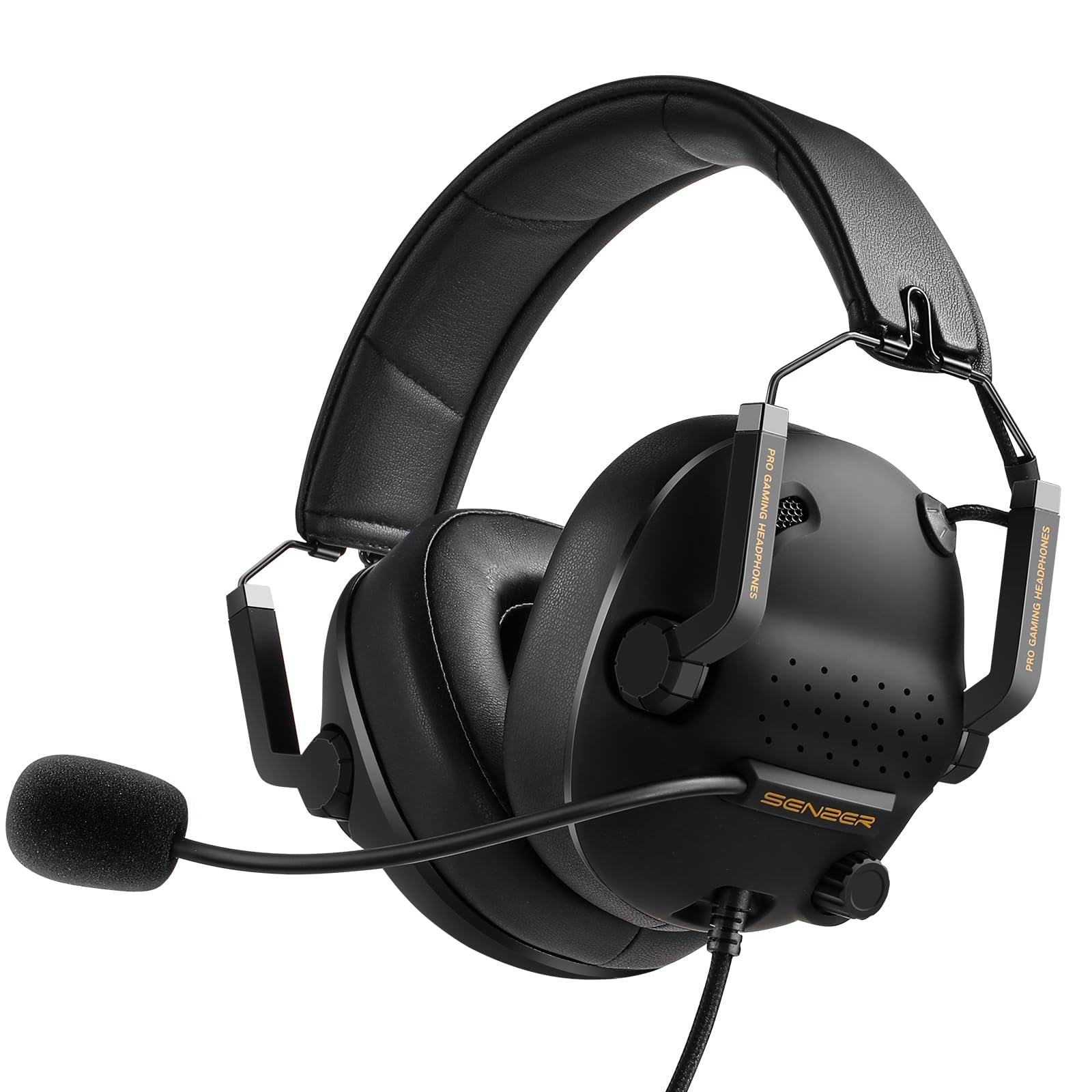 SENZER Noise Cancelling Gaming Headset with Microphone for Xbox Series X/S, Xbox One, PS4/5 - Foldable Wired Headphones for PC, Mobile & Console Gaming - Perfect for Online Multiplayer, Streaming & Esports