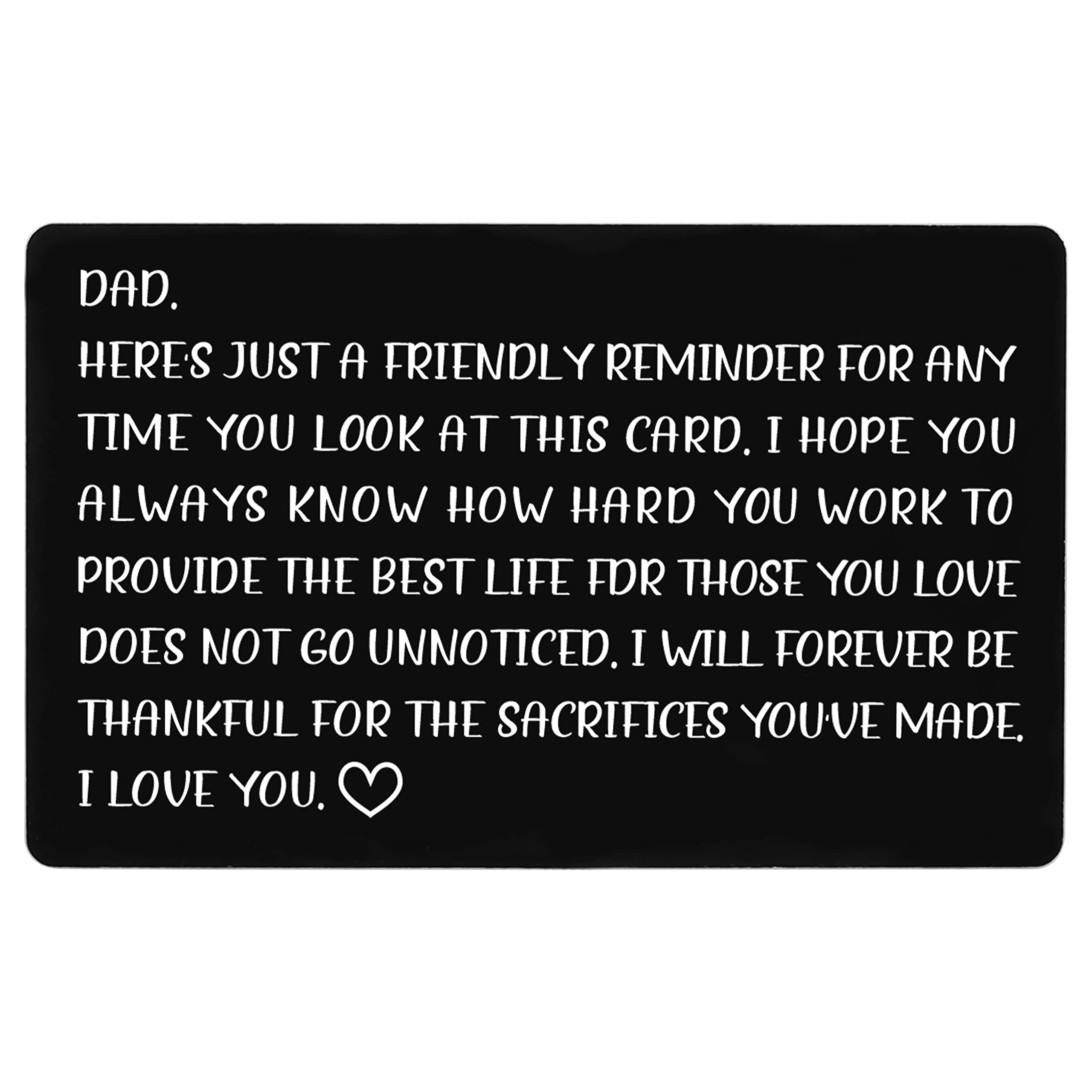 **Personalized Engraved Wallet Card - Custom Gift for Dad, Father's Day, Birthday, Valentine's Day - Perfect for Deployments, Kids Gifts, and Special Occasions**