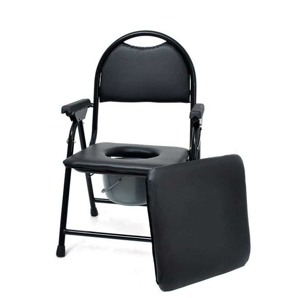 GT-LYD Commode Toilet Chair with Armrests & Backrest - Adjustable Shower Stool for Elderly, Disabled & Pregnant Women - Portable Toilet Seat for Bathroom Safety & Mobility Assistance - Ideal for Home Care, Post-Surgery Recovery and Daily Hygiene Needs