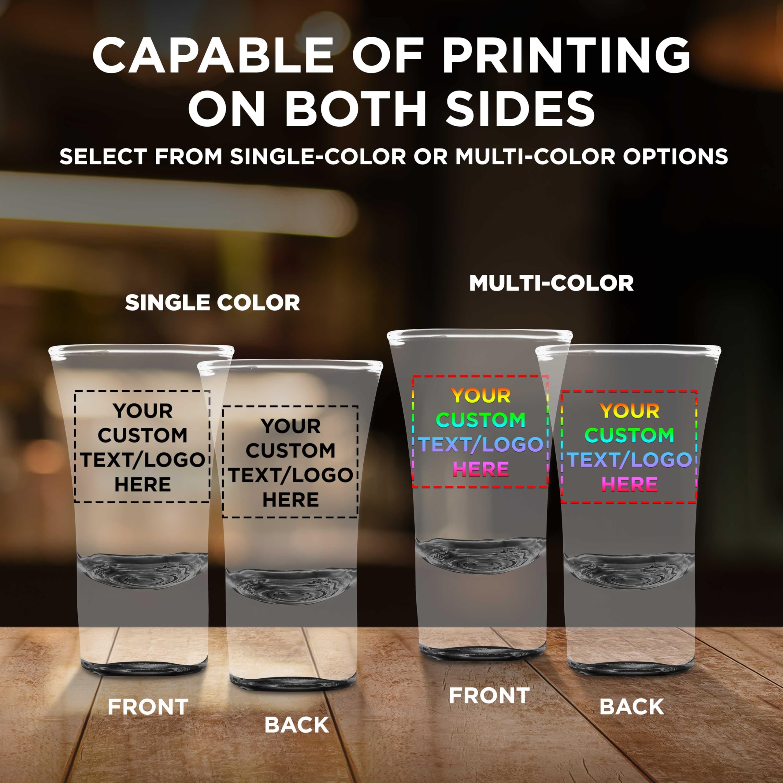 Custom 2 oz. Lord Shooter Etched Shot Glasses - 50 Pack with Personalized Text & Logo - Black Barware for 21st Birthday Parties, Bachelor Parties & Home Bars - Perfect for Cocktail Nights & Gifts