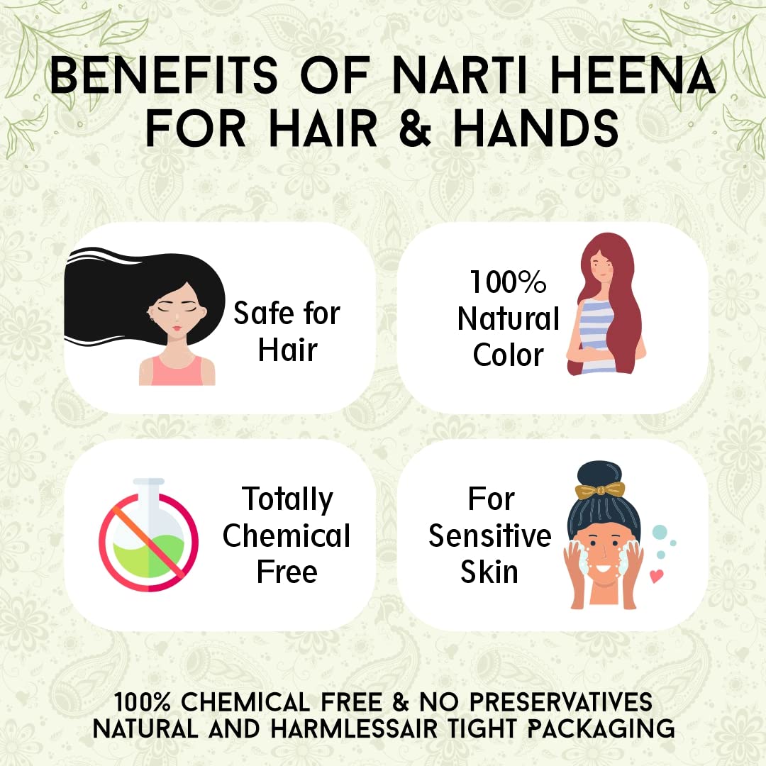 Organic Narti 500gm Henna Powder for Hair Growth - Natural Mehendi for Hair Care, Conditioning & Coloring | Perfect for DIY Hair Treatments, Bridal Prep & Ayurvedic Hair Care Routines