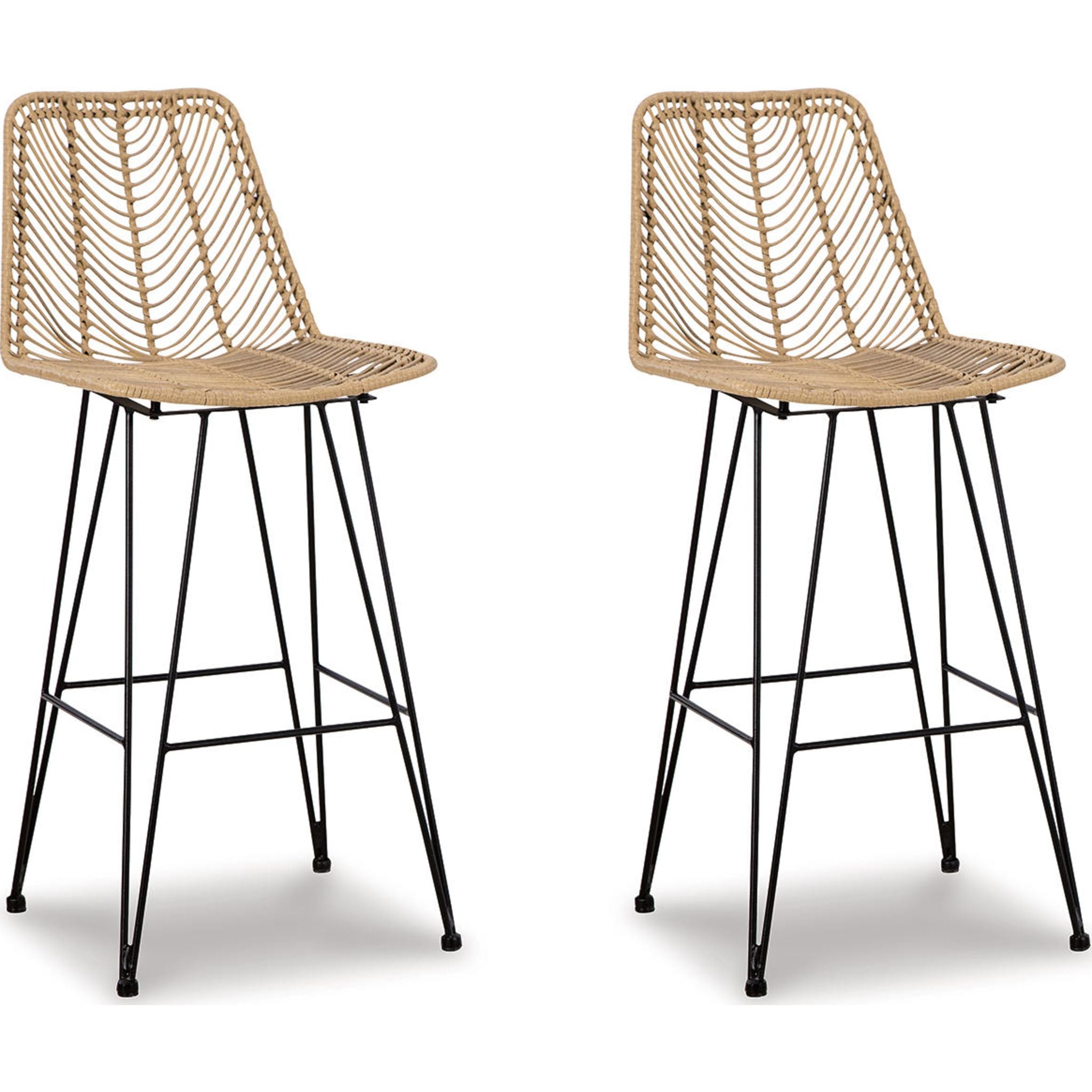 Angentree Bar Height Stool - Natural & Black Wooden Counter Stool with Back Support (D434 230) - Perfect for Kitchen Islands, Breakfast Bars & Home Bars