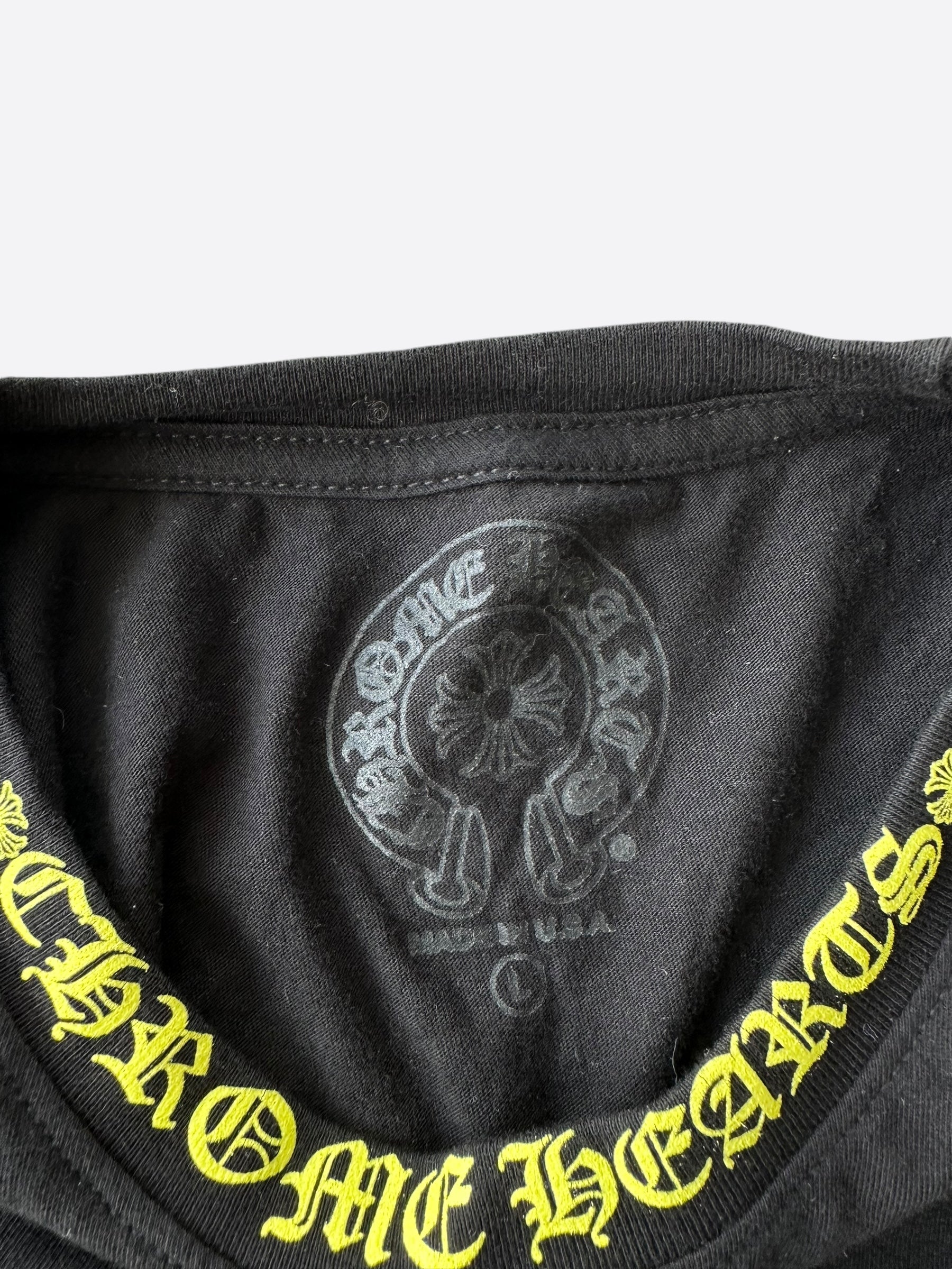 Chrome Hearts Black & Yellow Logo Graphic T-Shirt for Men - Stylish Streetwear Tee for Casual Outfits & Urban Fashion