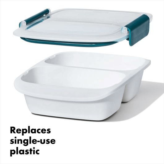 OXO Prep & Go 2-Cup Divided Food Storage Container - Perfect for Meal Prep, Snacks & On-the-Go Lunches