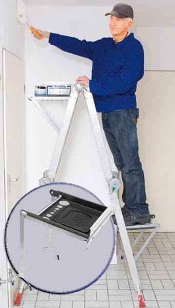 Adjustable Standing Aid with Non-Slip Tool Cushion - Safety Support for Every Step Ladder - Perfect for Home Repairs, Garage Work & DIY Projects