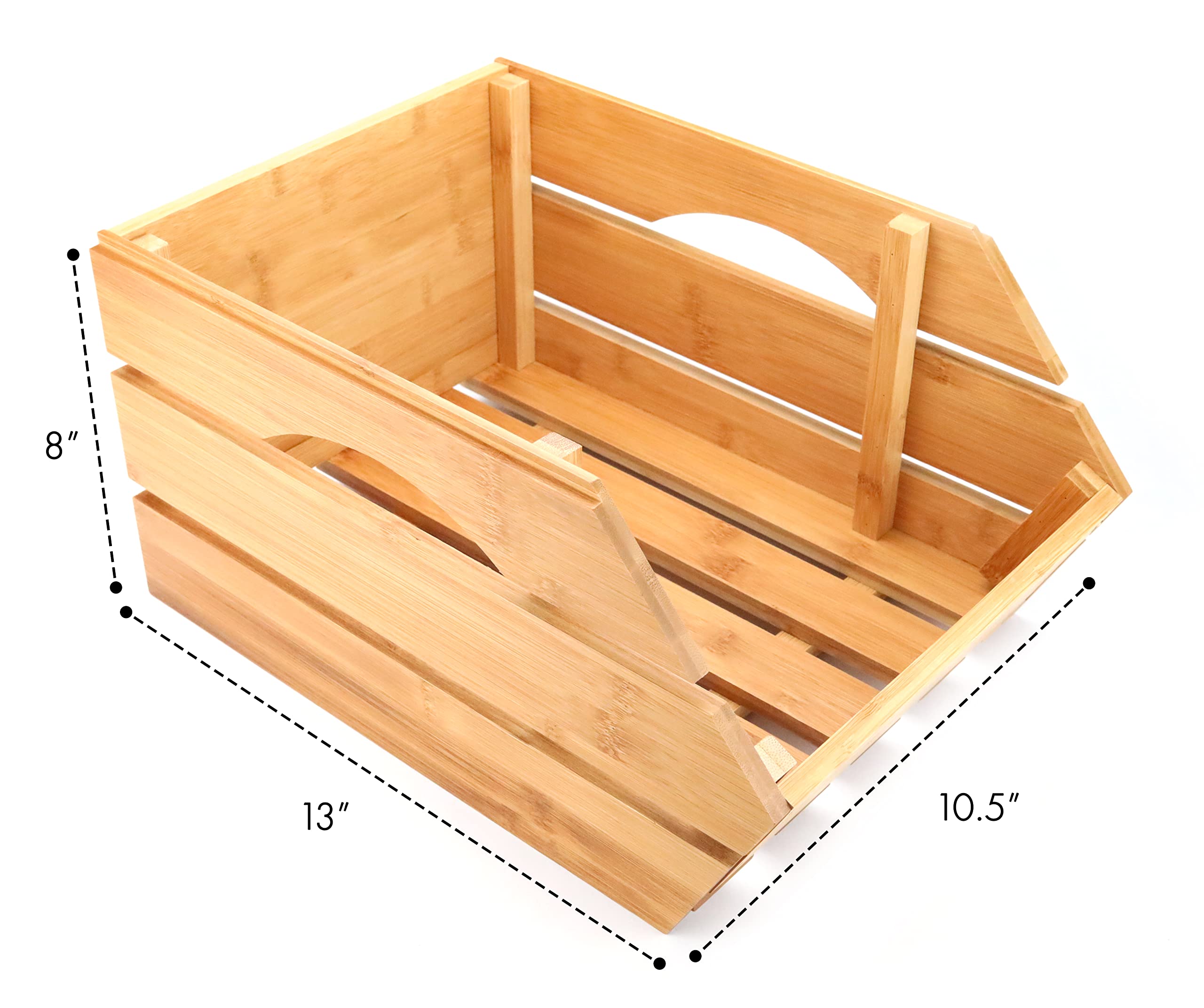 RoyalHouse Bamboo Fruit Bowl - Eco-Friendly Kitchen Countertop Storage for Fruits & Vegetables, Natural Bamboo Serving Basket - Perfect for Dining Table, Kitchen Counter, or Party Snack Display