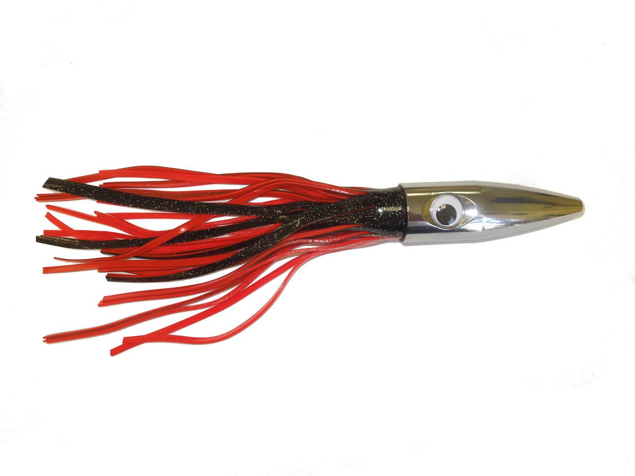 EatMyTackle Bullet Head Fishing Lure - High Speed Trolling Lure for Bass, Walleye & Pike | Unrigged Red/Black Design | Perfect for Deep Water & Saltwater Fishing