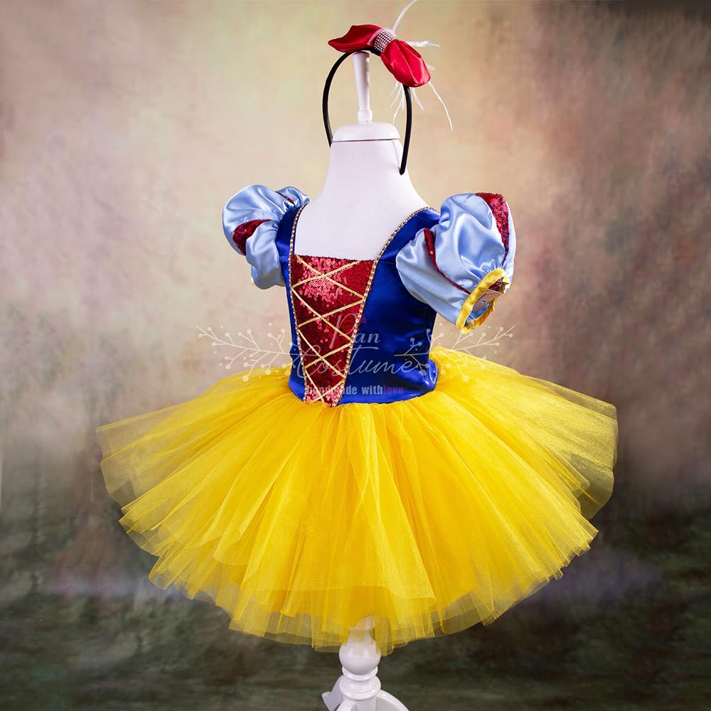 Snow White Baby Costume for Girls | Disney Princess Birthday Dress & Party Gown with Tutu Skirt | Toddler Dress 1T US Size | Perfect for Halloween, Birthday Parties & Photo Shoots