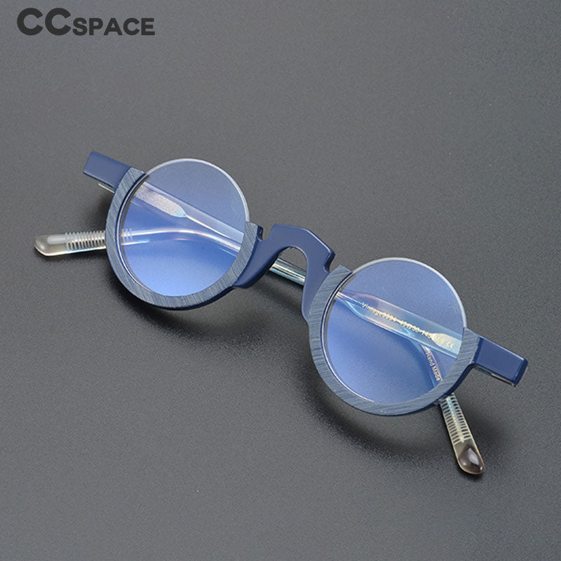 CCspace Unisex Semi-Rim Round Acetate Eyeglasses Frame 55258 | Lightweight & Durable Acetate Glasses for Men & Women | Perfect for Reading, Work & Everyday Use