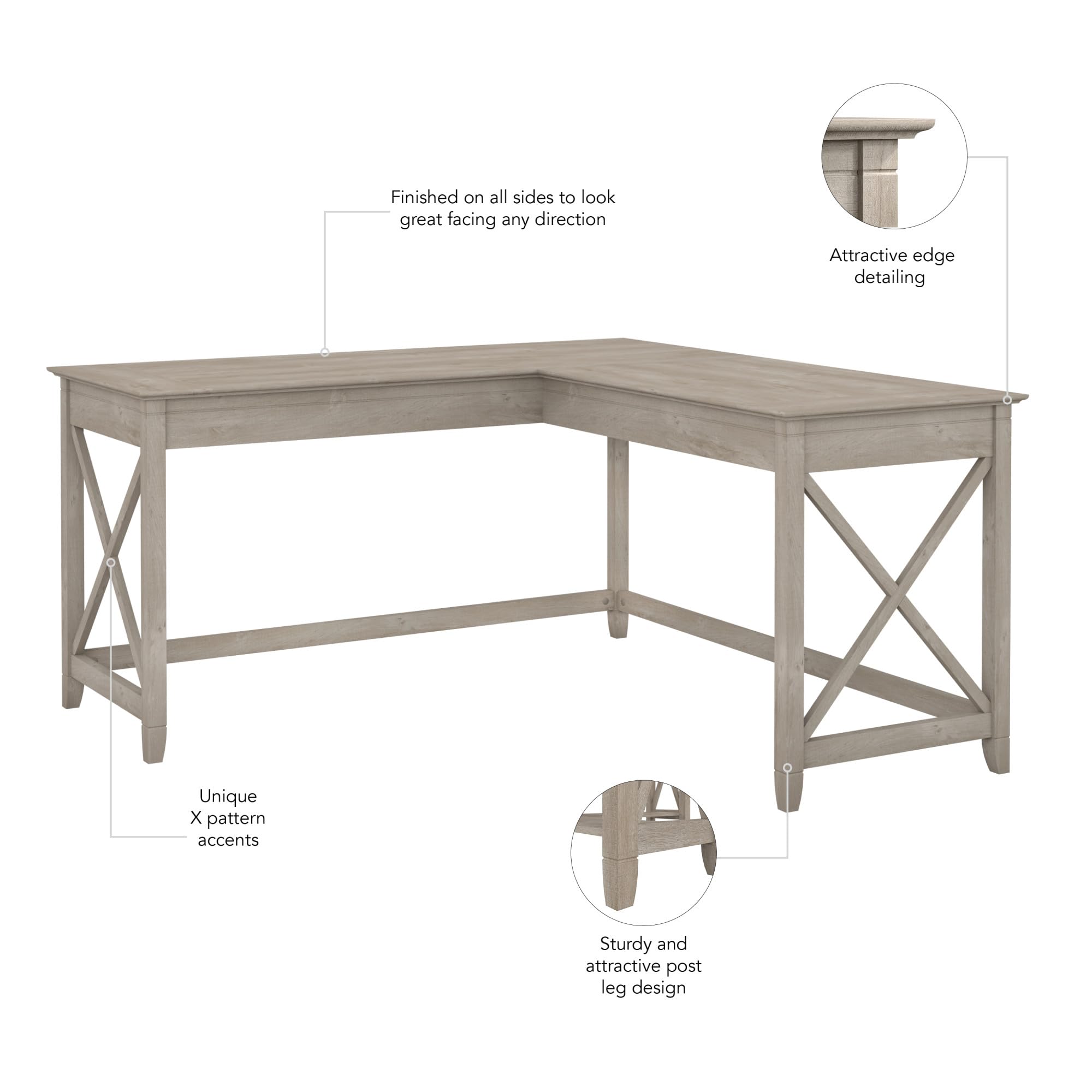 Bush Furniture Key West L-Shaped Desk 60