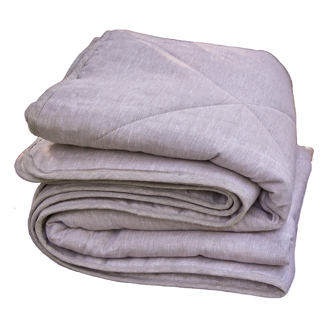 Organic Hemp & Linen Weighted Blanket - 200 GSM Hypoallergenic Comforter for Adults, Twin Size | Natural Fiber Bedding for Anxiety Relief & Better Sleep