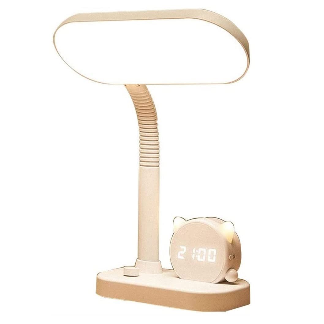 Adjustable Gooseneck LED Desk Lamp with Touch Control & USB Charging Port - Dimmable Office Table Lamp for Eye Protection, Multiple Brightness Levels - Perfect for Home Office, Study, Reading & Night Light Use