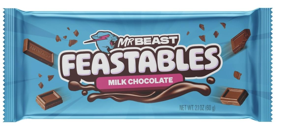 Beast Chocolate Bars Variety Pack - 5 Pack of Peanut Butter Milk Chocolate, Dark Chocolate, Milk Chocolate, Milk Crunch & Milk Chocolate Almond Bars | New Creamier Formula (2.1 oz Each) | Perfect for Gifts, Snacking & Dessert Platters