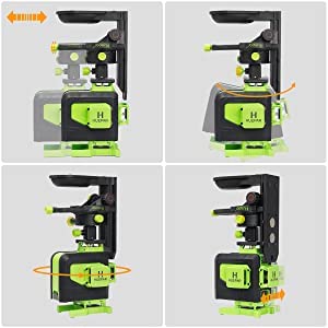 Huepar 904DG 4D Self-Leveling Laser Level with Remote Control - 16 Green Beam Lines, 4x360° Coverage, Magnetic Bracket & Li-ion Battery - Perfect for Floor Tiling, Wall Alignment, and Construction Layouts