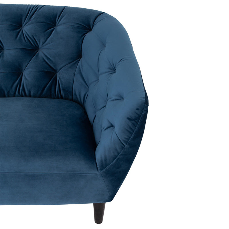 HUAYRA 3-Seater Sofa - Modern Blue Fabric Couch for Living Room, Lounge & Office | Comfortable Sectional Sofa for Home Decor