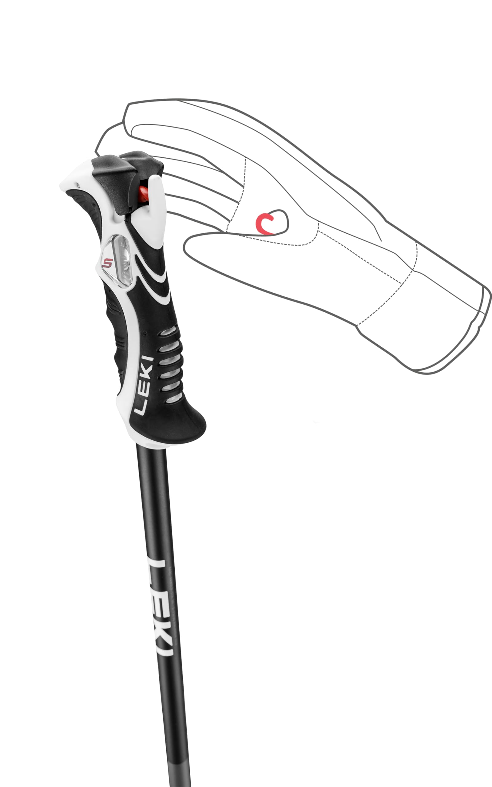 LEKI Bold Lite S Lightweight Aluminum Ski Poles for Alpine Skiing - Durable & Adjustable for Men & Women - Perfect for Downhill, Backcountry & Cross-Country Skiing