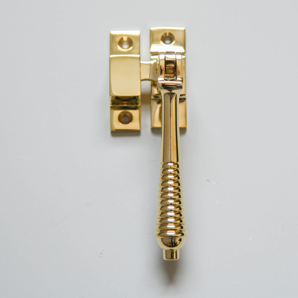 Polished Brass Beehive Casement Window Fastener - Vintage Style Window Latch for Home & Garden - Perfect for Restoring Historic Homes & Adding Charm to Windows
