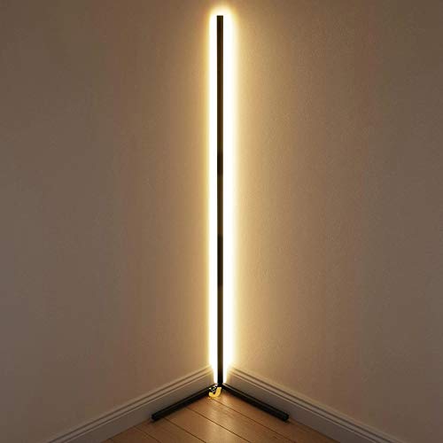 YASEking Modern LED Floor Lamp with Adjustable Color Temperature - Dimmable Standing Light for Living Room, Bedroom, Office - Black Lampshade & Silver Body - Perfect for Reading, Relaxing, and Home Decor