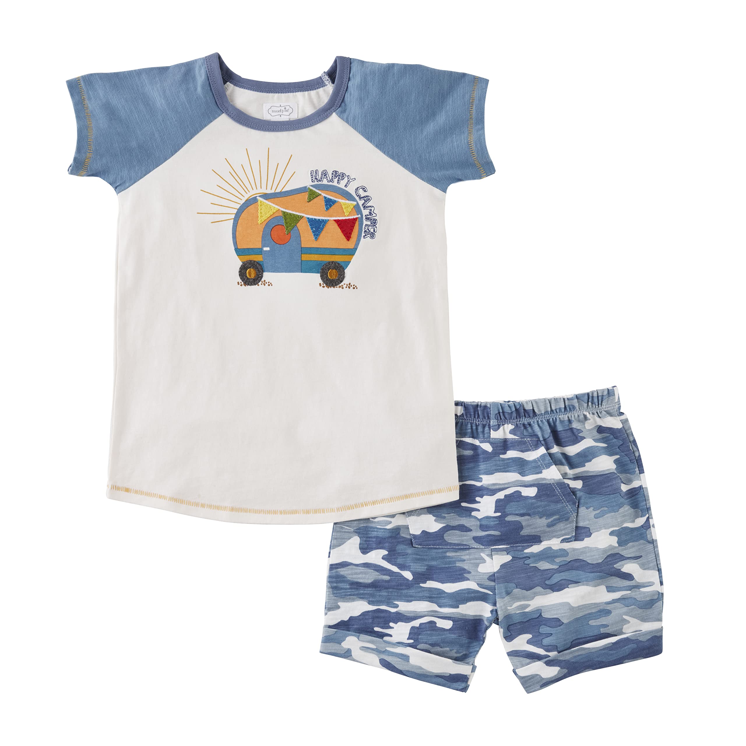 Adorable Mud Pie Baby Boys' Short Sleeve Outfit Set - Soft Cotton Playwear for Toddlers & Infants - Perfect for Playdates, Summer Adventures & Family Photos