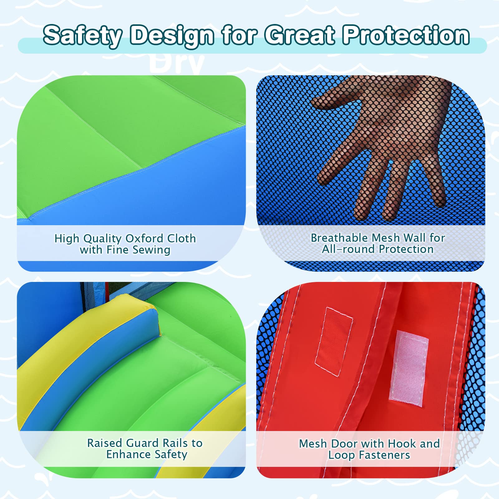 HONEY JOY 6-in-1 Inflatable Water Slide & Bounce House for Kids & Adults - Giant Blow Up Water Park with Target Ball, Climbing Wall - Outdoor Backyard Summer Party Water Slides (Blower Not Included) | Perfect for Birthday Parties, Family Gatherings & Summer Fun