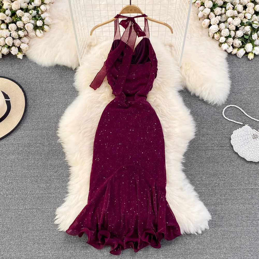 Elegant Halter Neck Sheath Mermaid Evening Dress with Sequins - Prom, Homecoming, Gala & Special Occasion Formal Gown