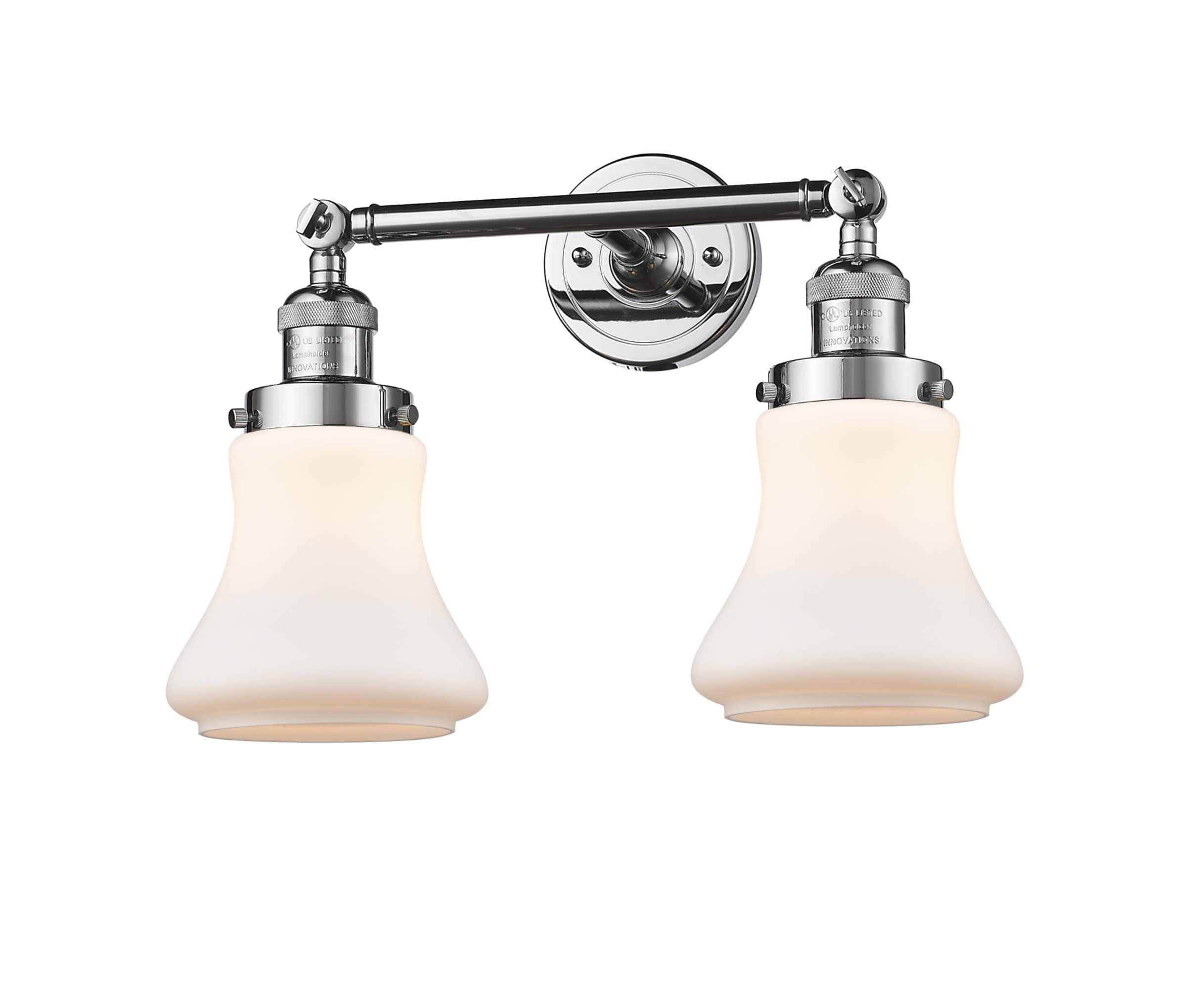 Innovations 208-PC-G191 2-Light Bathroom Vanity Light Fixture in Polished Chrome - Perfect for Modern Bathroom & Powder Room Lighting