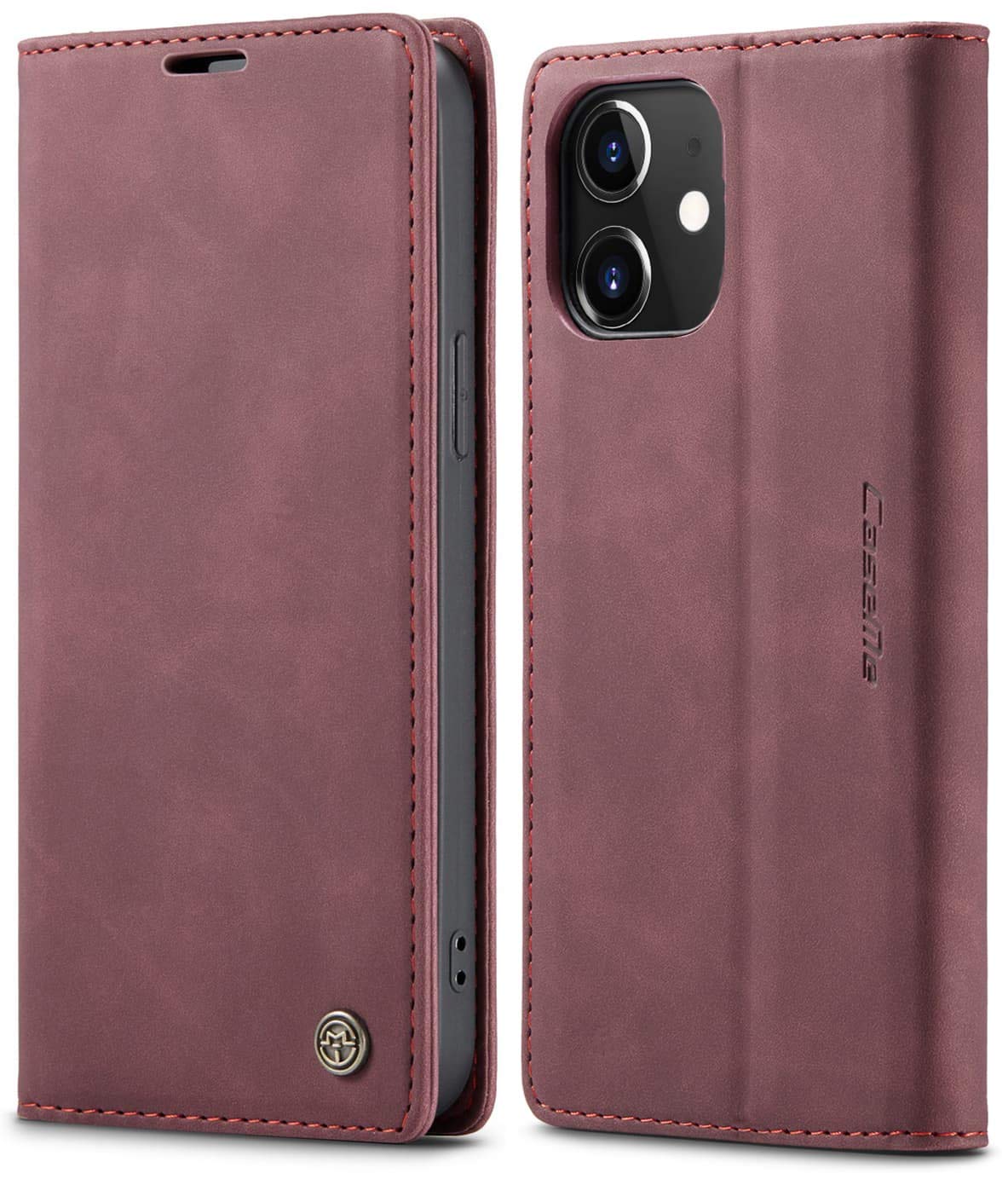 Premium Leather Wallet Case for iPhone 12/12 Pro - Slim Folding Flip Cover with RFID Blocking Card Slots & Magnetic Closure | Perfect for Business, Travel & Everyday Use