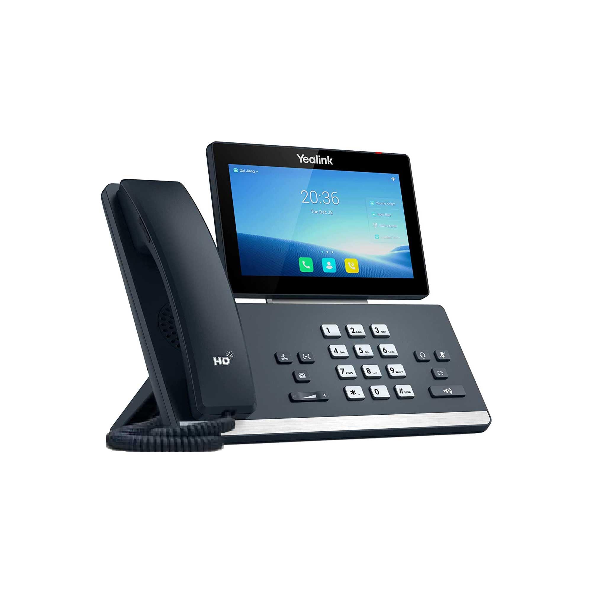 Yealink SIP-T58W IP Phone with Wi-Fi - Corded & Cordless Business VoIP Phone - Wall Mountable Desktop Phone for Office (Classic Gray) - Perfect for Conference Rooms & Remote Work