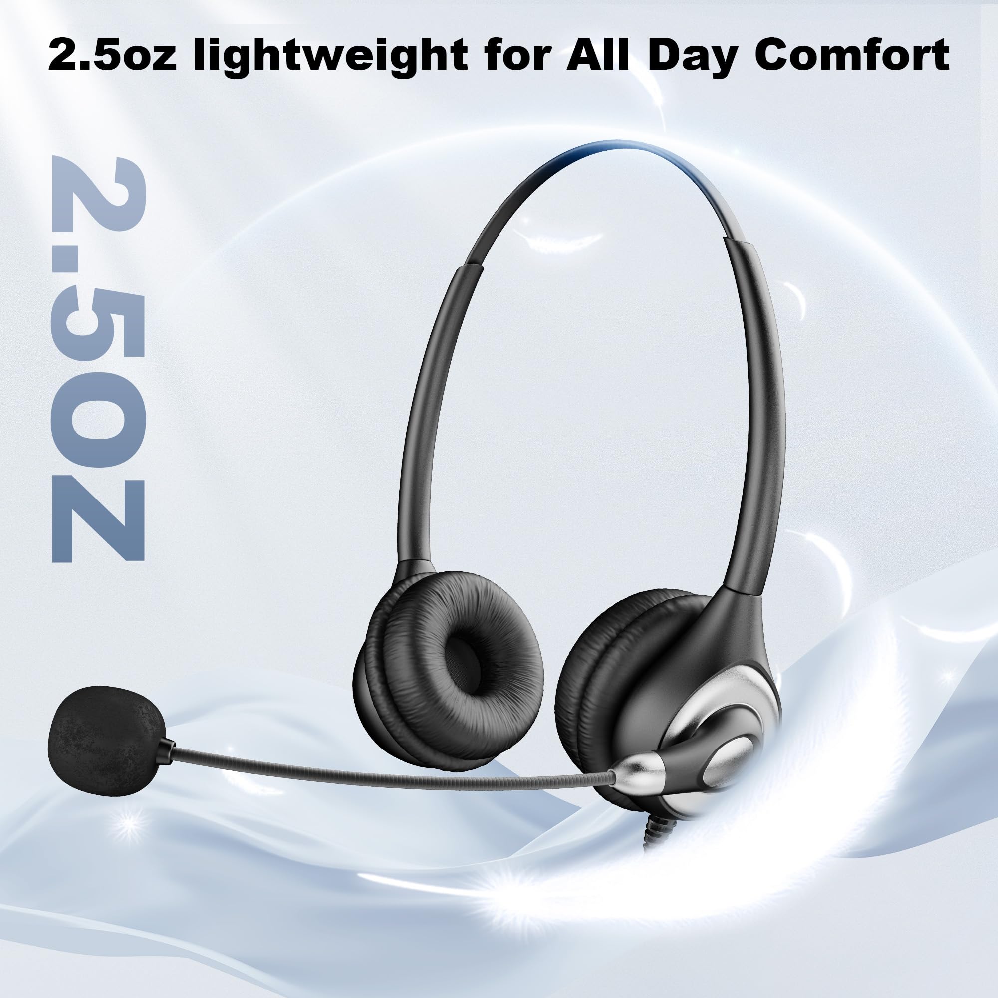 Wantek USB Wired Headset with Noise Cancelling Microphone for PC/Laptop - 3.5mm & USB-C Computer Headphones with Inline Volume Control & Mute Button | Perfect for Online Meetings, Gaming & Remote Work