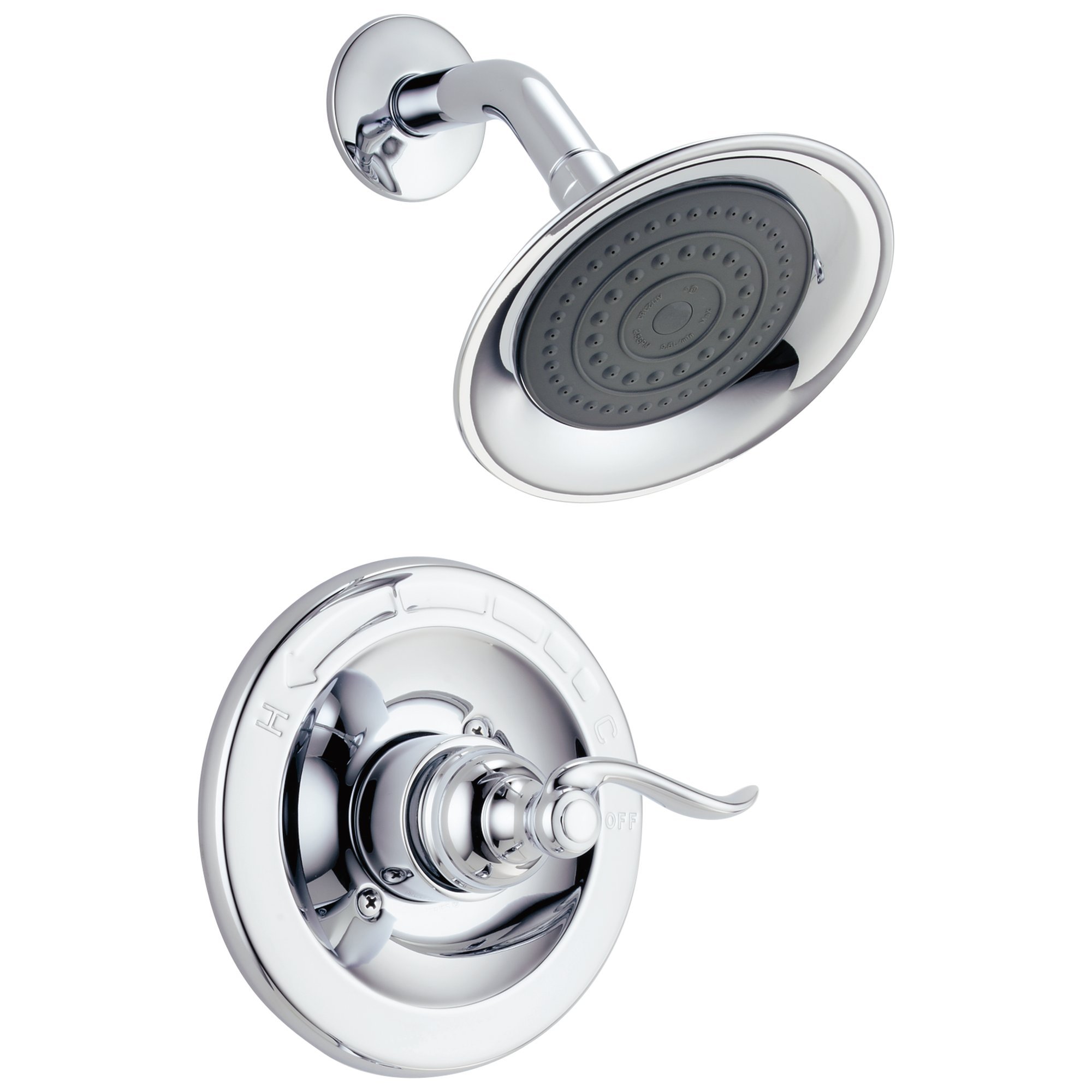 Delta Windemere 14-Series Chrome Shower Faucet Set with Handle - BT14296 Shower Trim Kit (Valve Not Included) - Perfect for Bathroom Renovation & Modern Home Upgrade