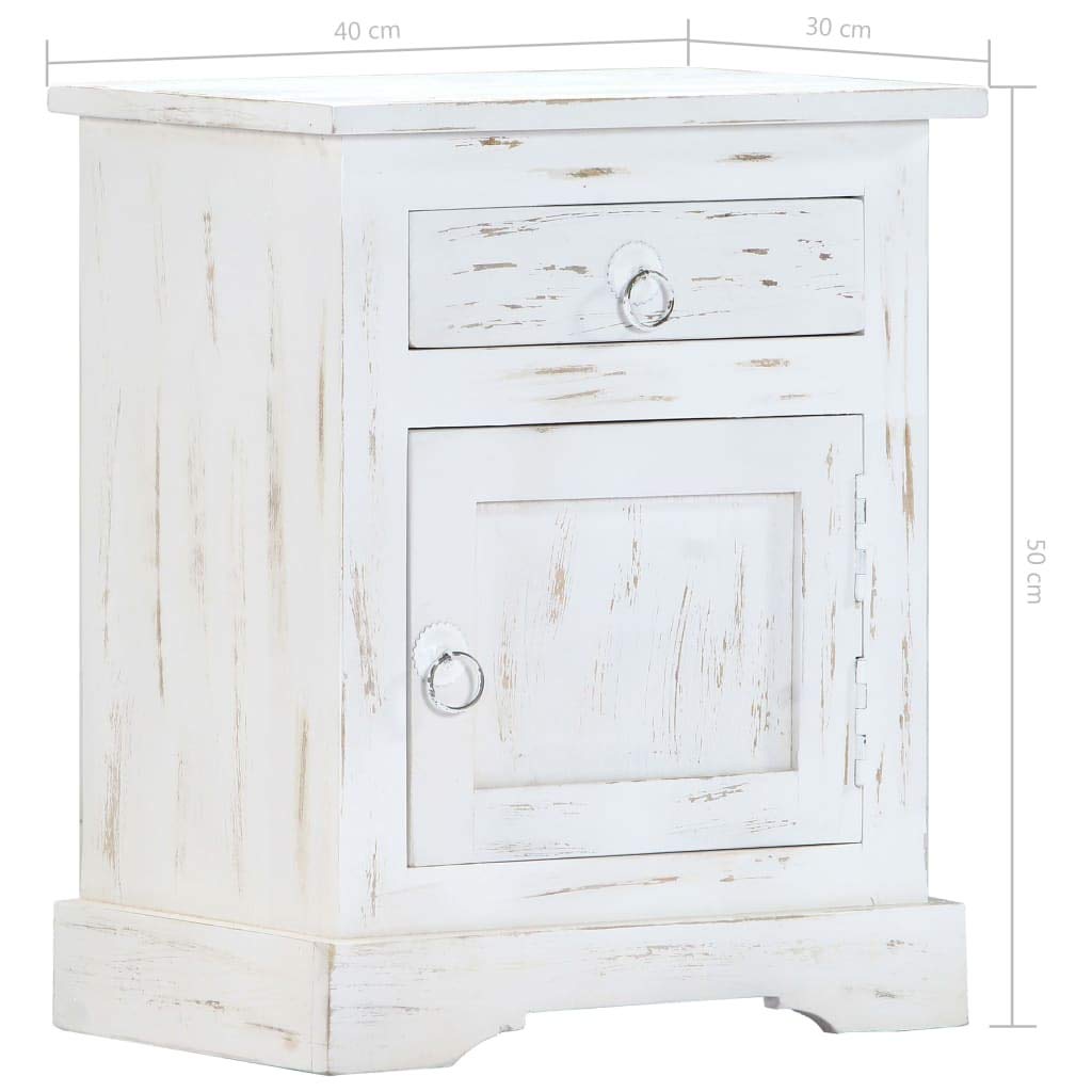 Modern White End Table Nightstand with Drawer - 15.7x11.8x19.6 Inch Small Accent Table for Bedroom, Living Room - Perfect for Storing Books, Lamps & Bedside Essentials