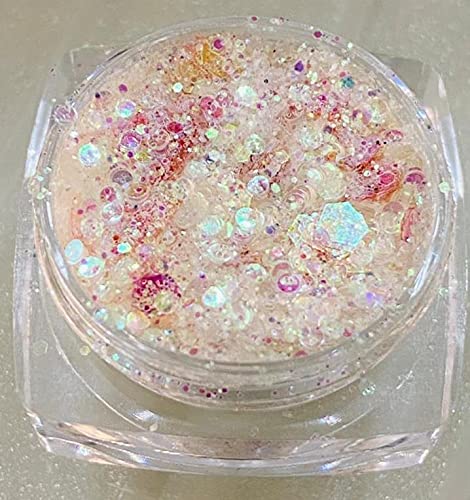 Premium Holographic Glitter for Nail Art & Face Makeup - White Sparkle Mix (10g) | Professional Cosmetic Glitter for DIY Nails, Festival Makeup & Body Art