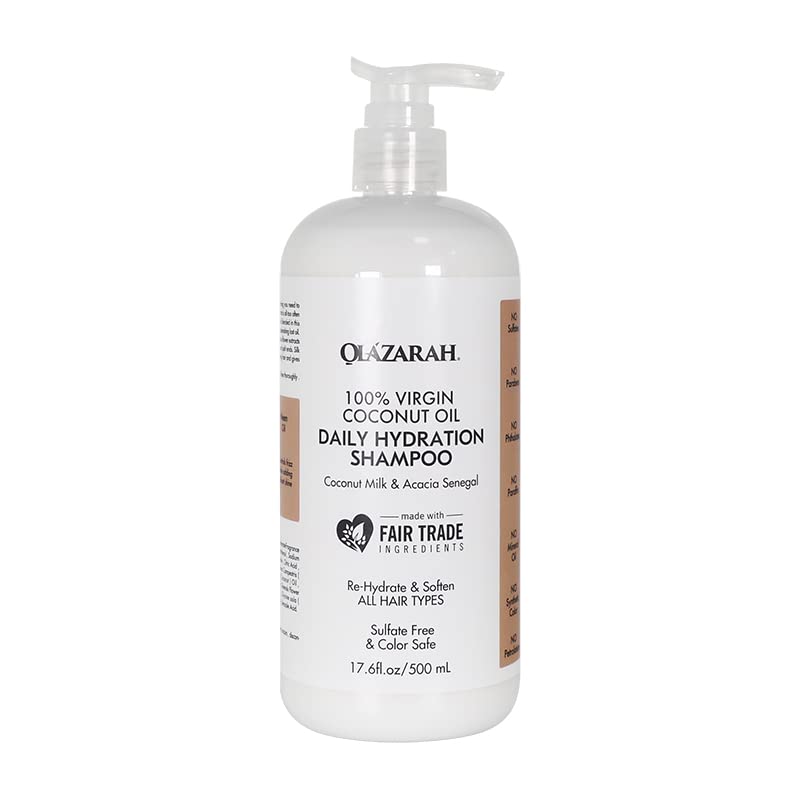 Daily Hydration Shampoo with Coconut Milk & Acacia Senegal - 500ml/17oz for Dry, Damaged Hair | Nourishing & Moisturizing Hair Care for Women & Men | Perfect for Daily Use & Post-Workout Refresh