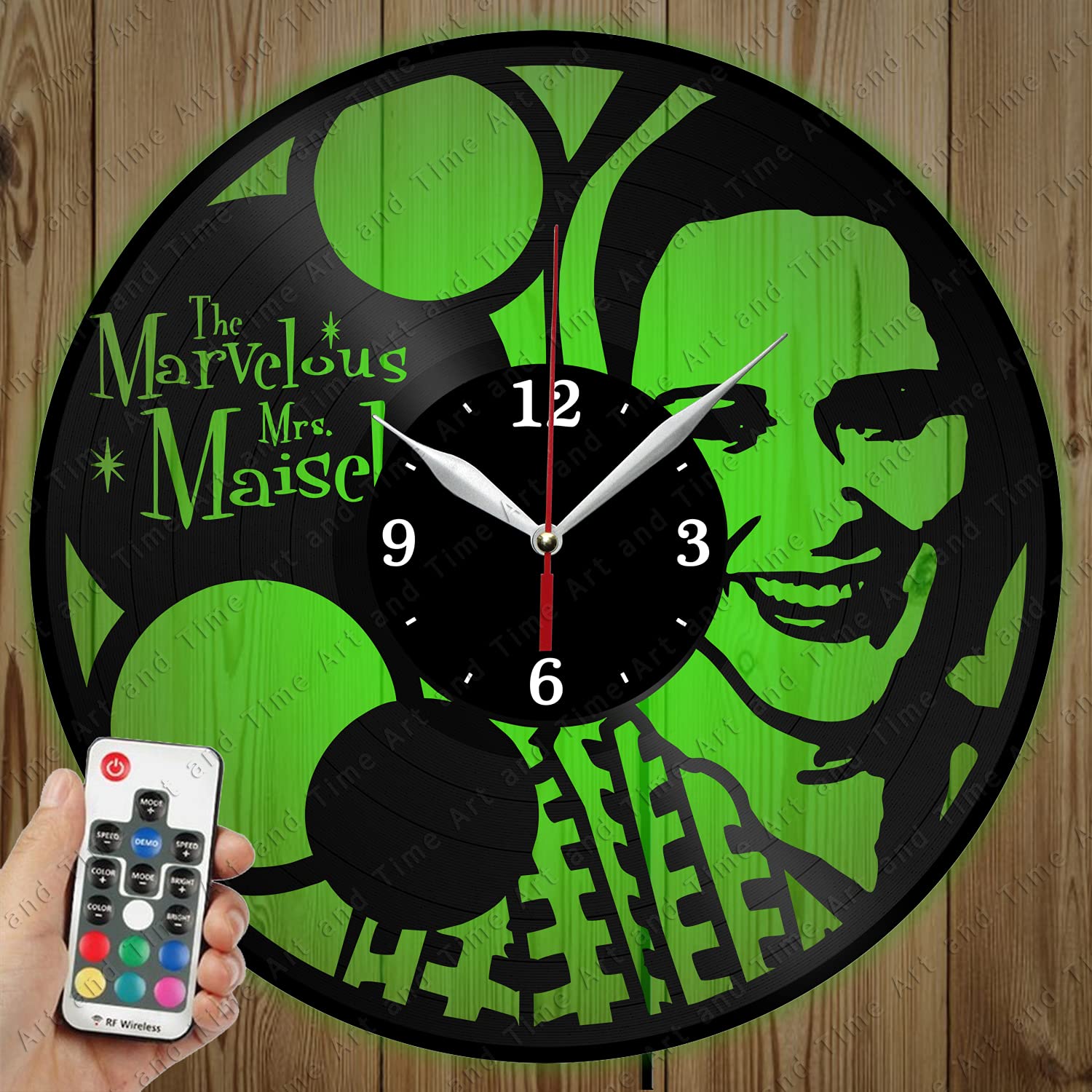 Custom LED Vinyl Record Wall Clock - Personalized Light-Up Home Decor Gift with Marvelous Mrs. Maisel Design - Unique Art Piece for Living Room, Bedroom & Office Decor