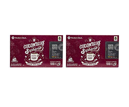 Premium Member's Mark Colombian Supremo Coffee Pods - 2 Pack Single Serve Cups for Keurig Brewers | Rich & Smooth Medium Roast | Perfect for Home, Office & Gifting