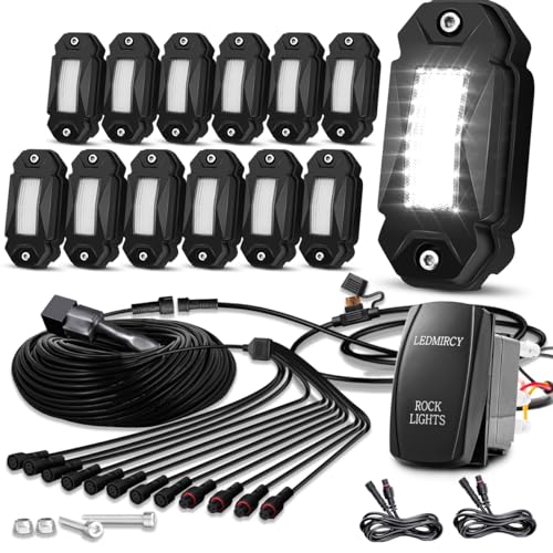 Pure White Rock Lights Kit 12PCS