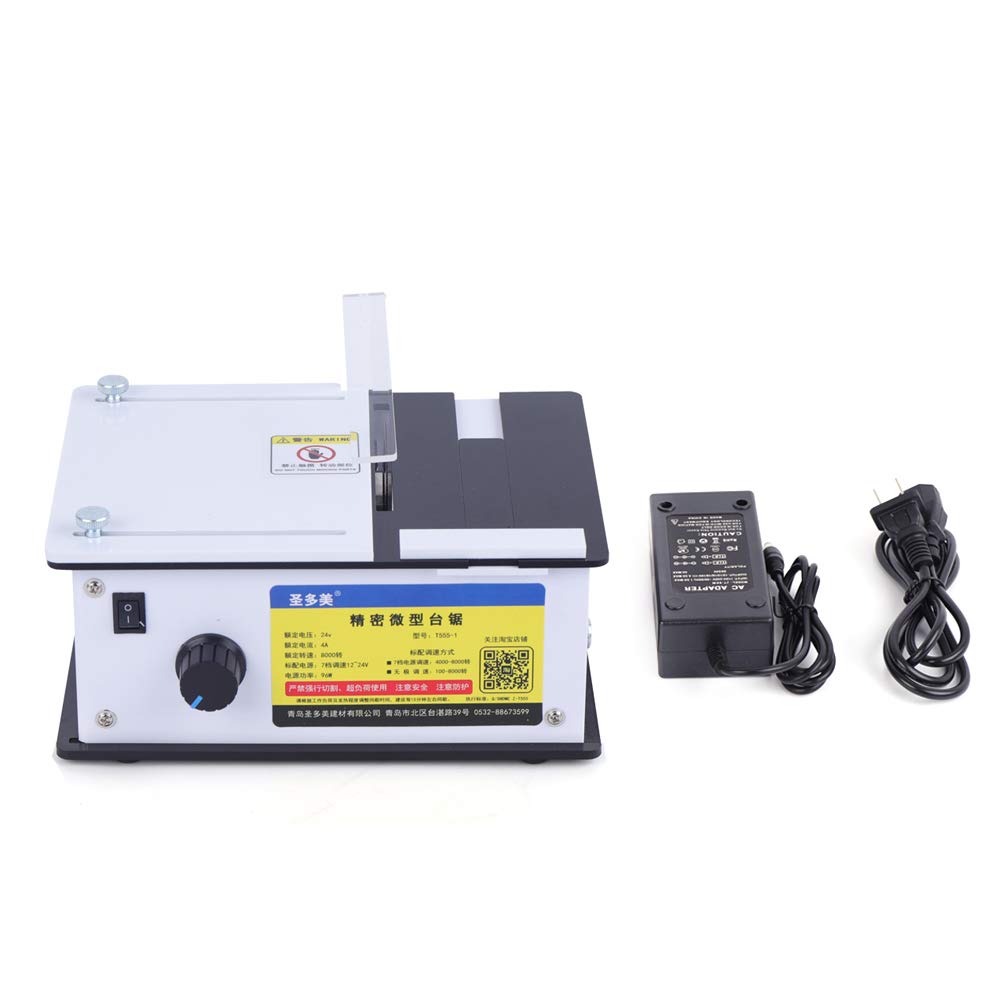 DNYSYSJ 8000RPM Mini Table Saw - Precision Woodworking Band Saw for Cutting, Sanding & Polishing | Ideal for DIY Crafts, Model Building & Small Wood Projects