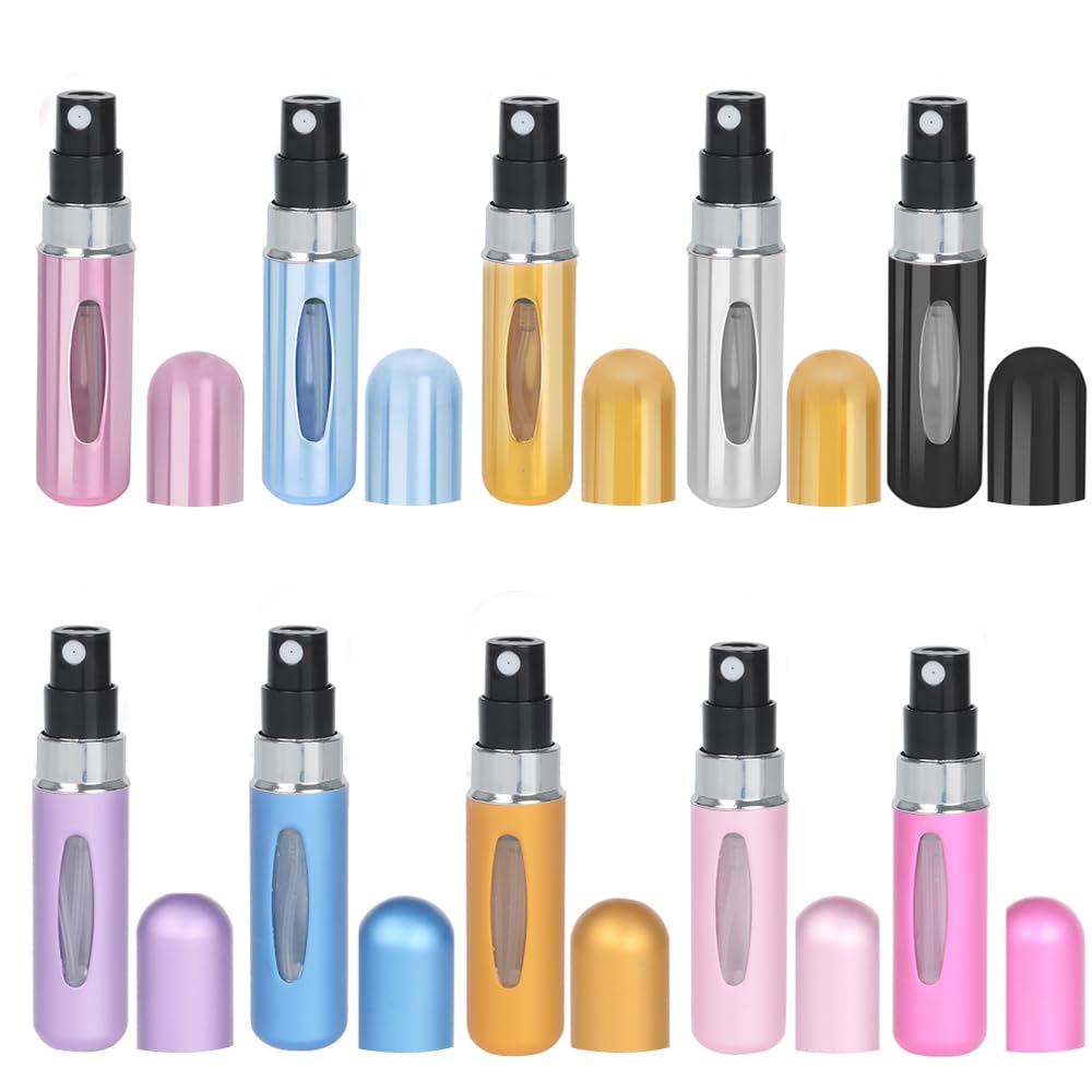 Refillable Perfume Atomizer Bottle - 3 Pack 5ml Mini Travel Perfume Sprayer, Portable Scent Pump Dispenser for Women & Men - Perfect for Airplane Carry-On, Gym Bag, Purse & Everyday Fragrance Refills