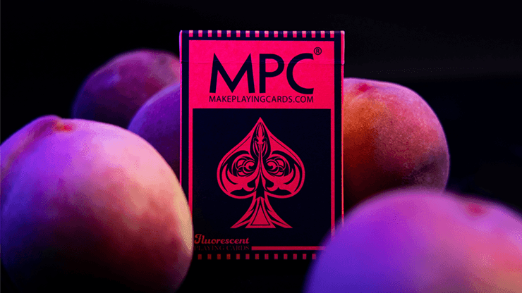 Glow-in-the-Dark Playing Cards - Peach Color Deck for Magic Tricks, Poker Nights & UV Party Games | Premium Fluorescent Card Set for Cardistry, Blacklight Events & Nighttime Entertainment