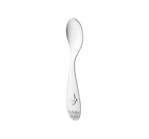 Christofle Beebee Baby Spoon - Silver Plated Baby Feeding Spoon for Infants & Toddlers - Perfect for First Foods, Weaning & Baby-Led Weaning at Home or Travel