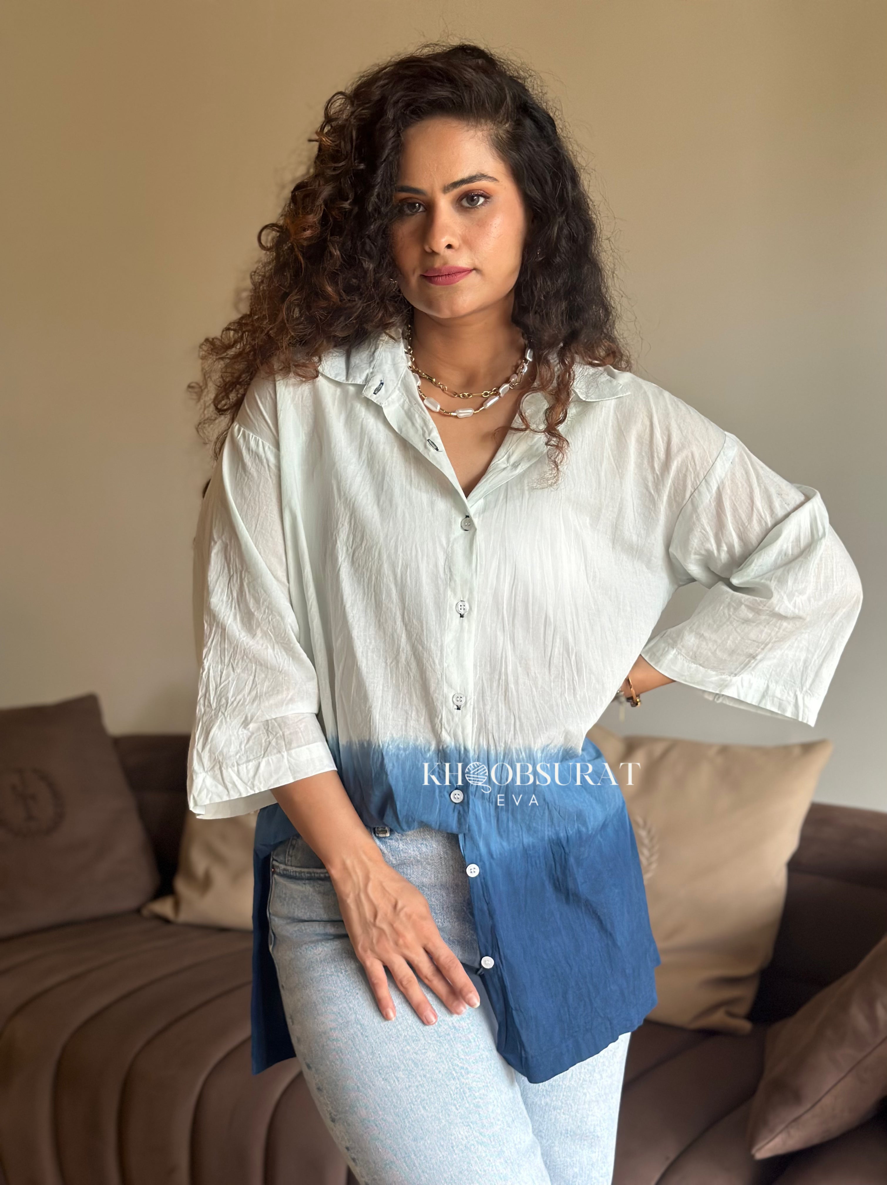 Goa Ocean Oversized Shirt for Men - Stylish Linen Beach Shirt with Button Down Collar - Perfect for Summer Vacation, Beach Party & Casual Outings