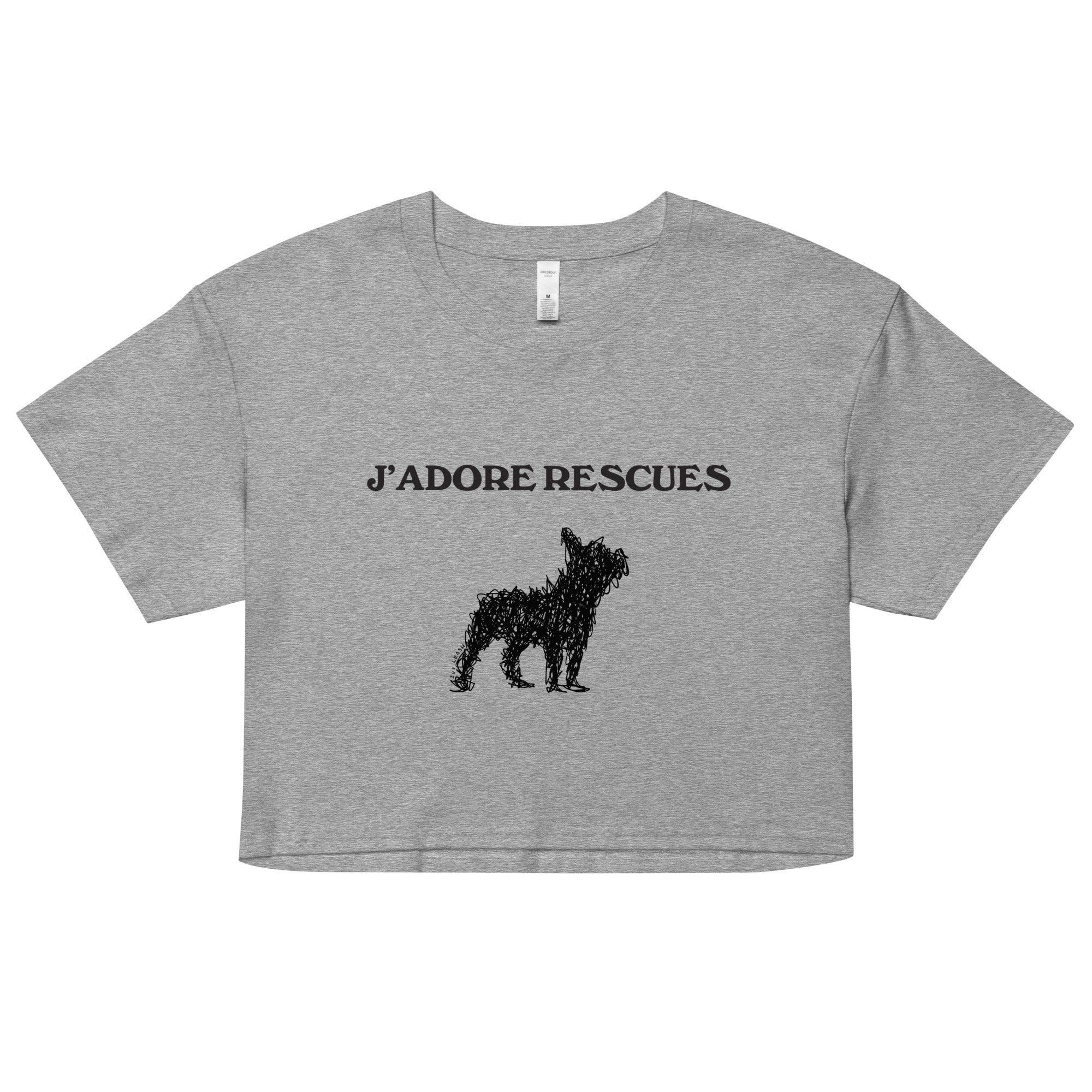 J’Adore Rescues Dog Crop Top - Cute Pet Apparel for Dog Lovers - Support Animal Rescue with Every Purchase - Perfect for Walks, Photo Shoots & Charity Events