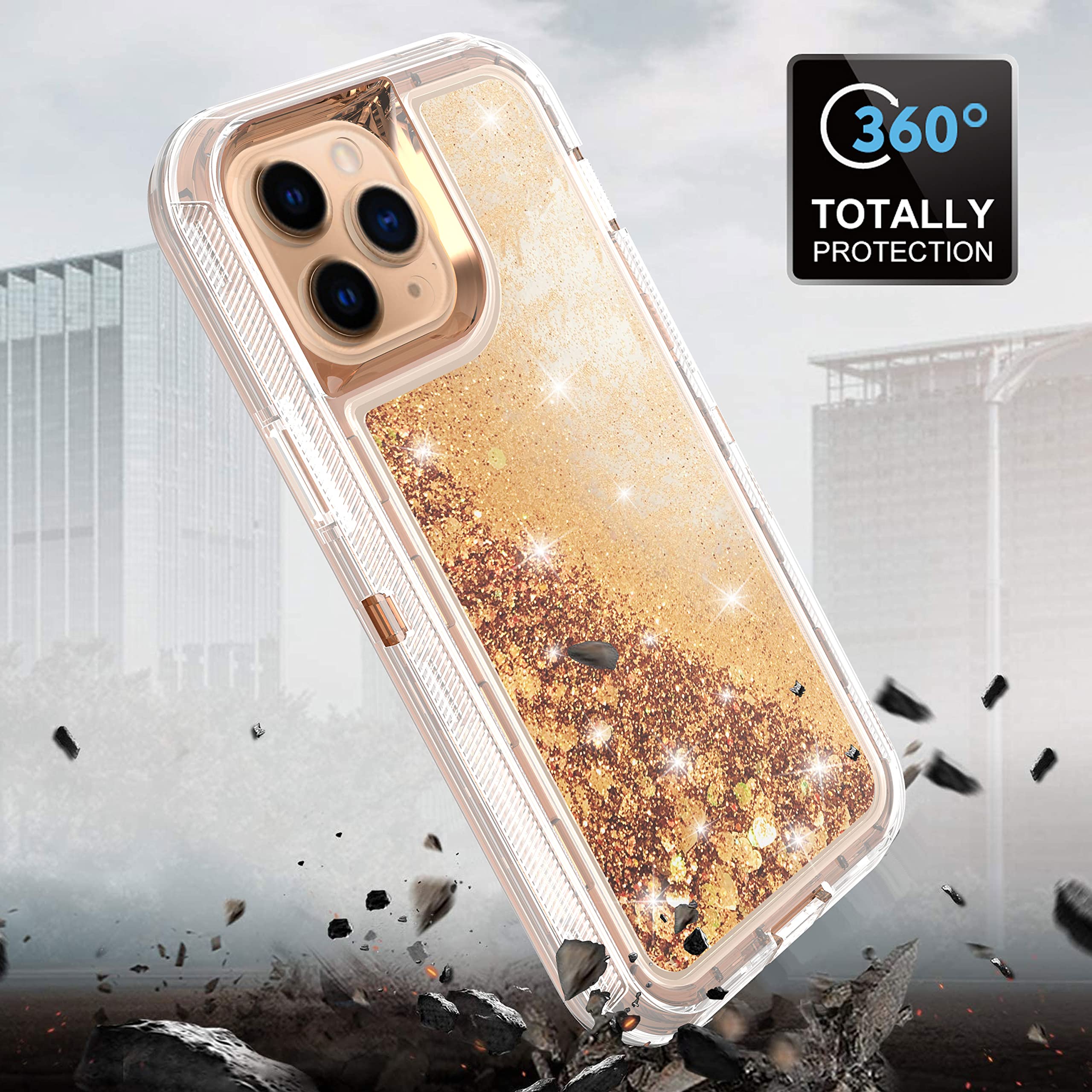 Premium Shockproof Hybrid Quicksand Glitter Case for iPhone 13 Pro Max 6.7