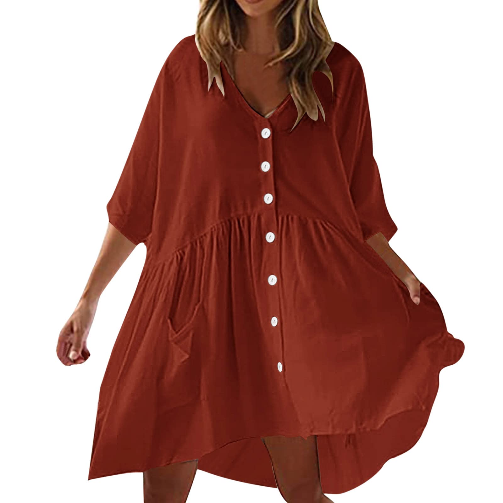 Women's Casual Stripe Button V-Neck Sleeveless Floral Midi Dress - Perfect for Wedding Guest, Beach Party & Summer Sundress Occasions